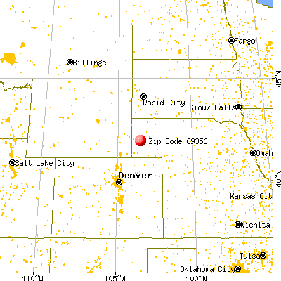 Minatare, NE (69356) map from a distance