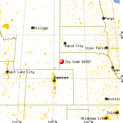 Mitchell, NE (69357) map from a distance