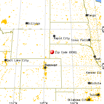 Scottsbluff, NE (69361) map from a distance