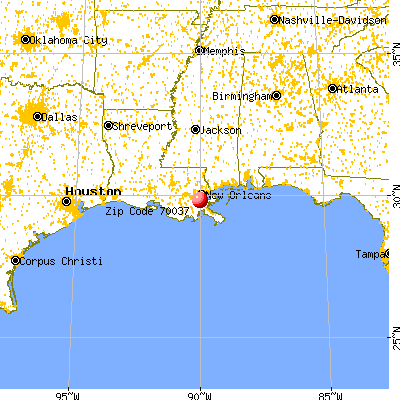 Belle Chasse, LA (70037) map from a distance