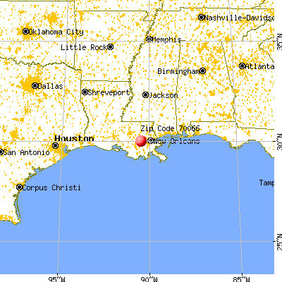 Killona, LA (70066) map from a distance