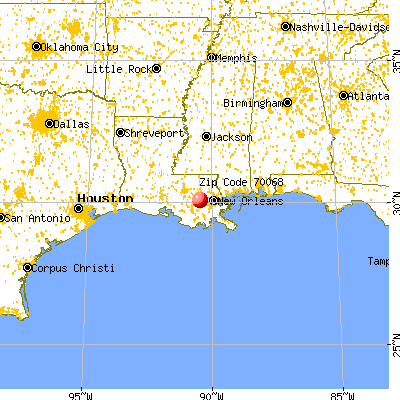 Laplace, LA (70068) map from a distance