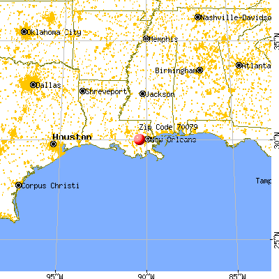 Norco, LA (70079) map from a distance