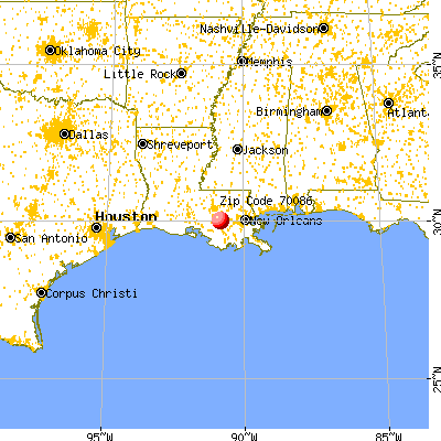 St. James, LA (70086) map from a distance