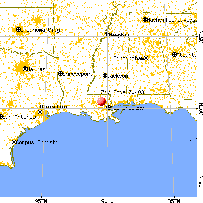 Hammond, LA (70403) map from a distance