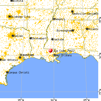 Amite City, LA (70422) map from a distance