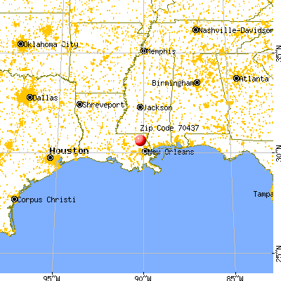 Folsom, LA (70437) map from a distance