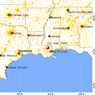 Independence, LA (70443) map from a distance