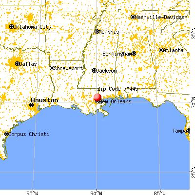 Lacombe, LA (70445) map from a distance