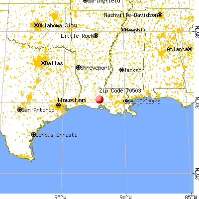 Lafayette, LA (70503) map from a distance
