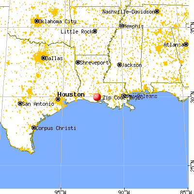 Abbeville, LA (70510) map from a distance