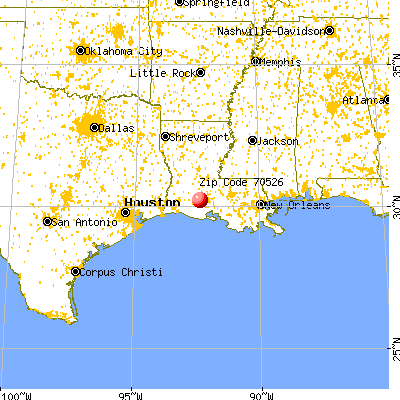 Crowley, LA (70526) map from a distance