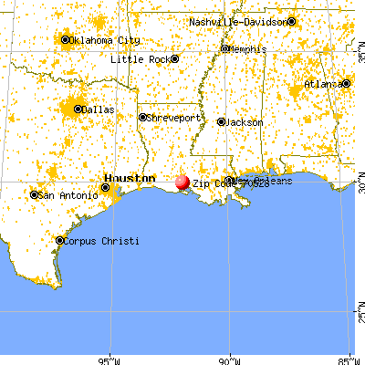Delcambre, LA (70528) map from a distance