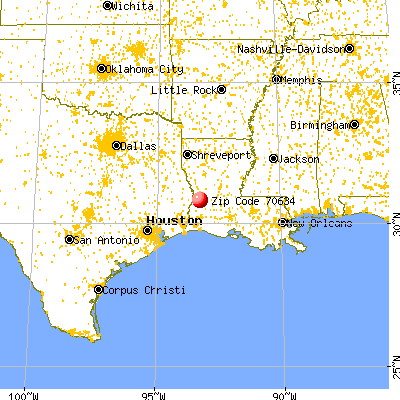 De Ridder, LA (70634) map from a distance