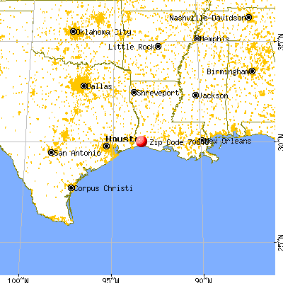 Hackberry, LA (70645) map from a distance