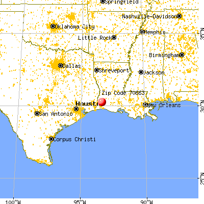 Sulphur, LA (70663) map from a distance
