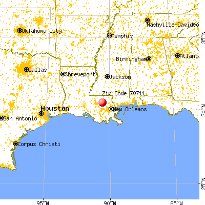 Albany, LA (70711) map from a distance