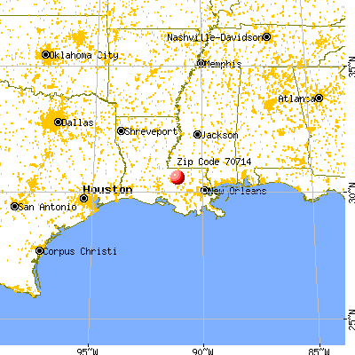 Central, LA (70714) map from a distance