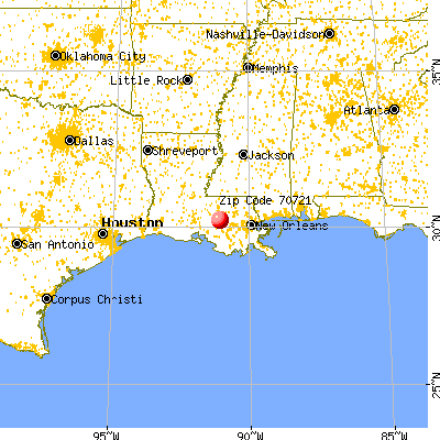 St. Gabriel, LA (70721) map from a distance
