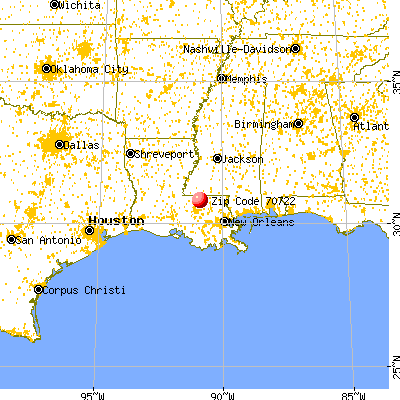 Clinton, LA (70722) map from a distance