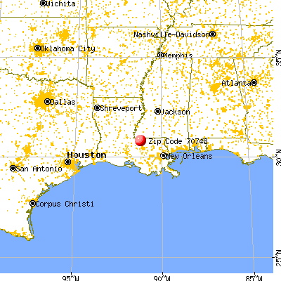 Jackson, LA (70748) map from a distance