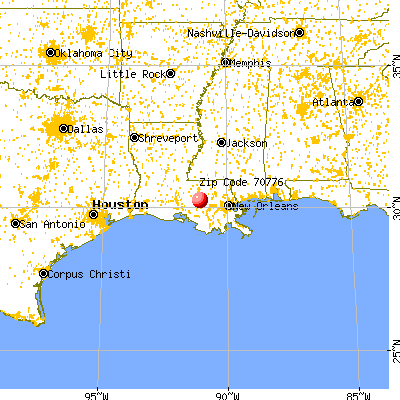 St. Gabriel, LA (70776) map from a distance