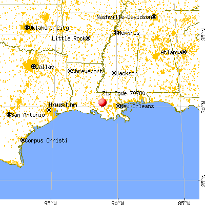 St. Gabriel, LA (70780) map from a distance