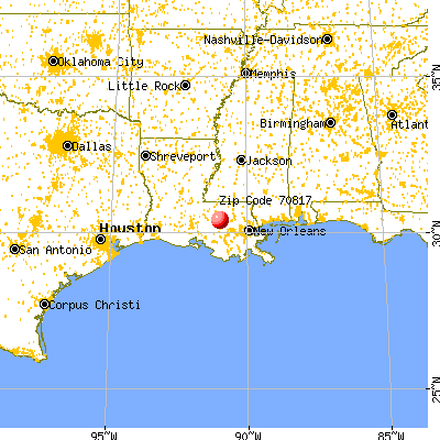 Shenandoah, LA (70817) map from a distance
