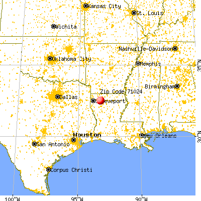 Dubberly, LA (71024) map from a distance