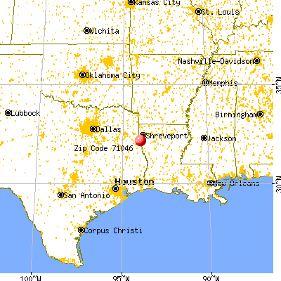 Keachi, LA (71046) map from a distance