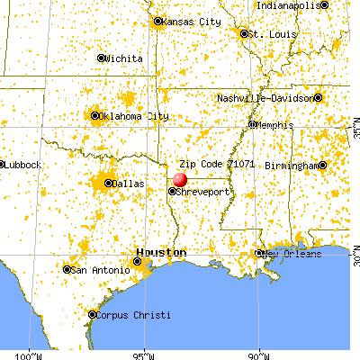 Sarepta, LA (71071) map from a distance