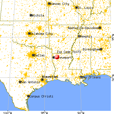 Sibley, LA (71073) map from a distance