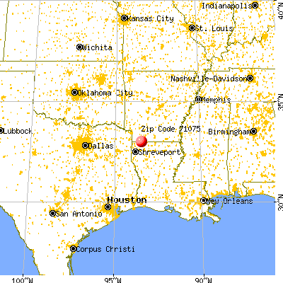 Springhill, LA (71075) map from a distance