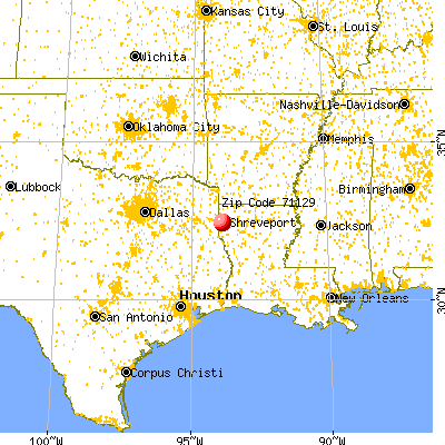 Shreveport, LA (71129) map from a distance