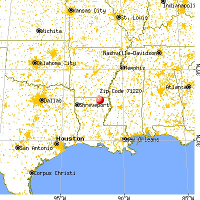 Bastrop, LA (71220) map from a distance