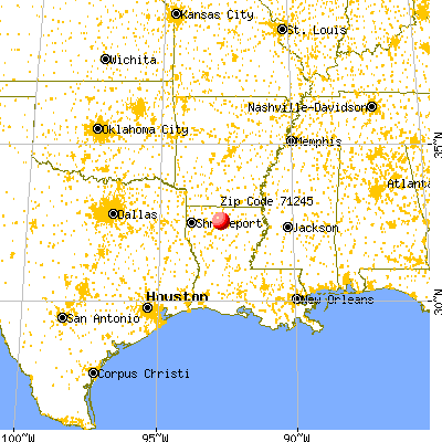 Grambling, LA (71245) map from a distance
