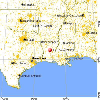 Alexandria, LA (71303) map from a distance
