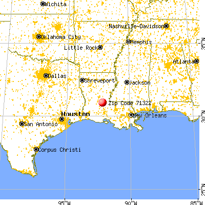 Bunkie, LA (71322) map from a distance