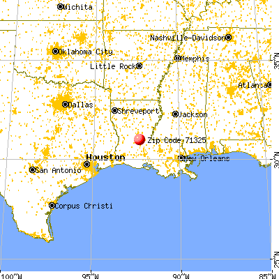 Cheneyville, LA (71325) map from a distance