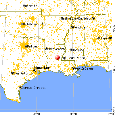 Deville, LA (71328) map from a distance