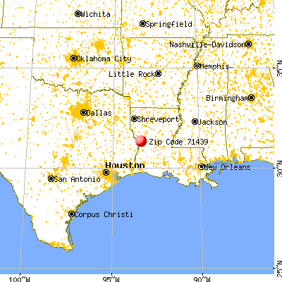 Hornbeck, LA (71439) map from a distance