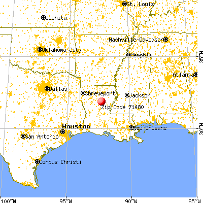 Urania, LA (71480) map from a distance