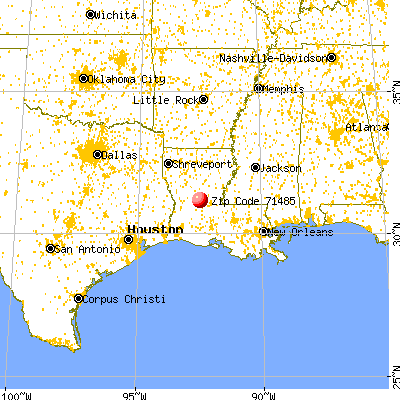 Woodworth, LA (71485) map from a distance