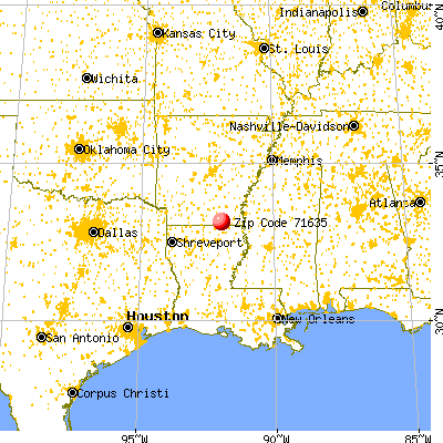 West Crossett, AR (71635) map from a distance