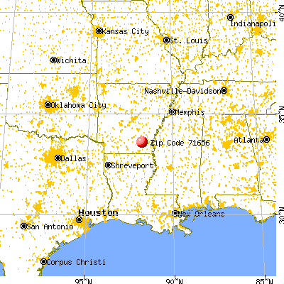 Monticello, AR (71656) map from a distance