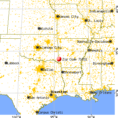 De Queen, AR (71832) map from a distance