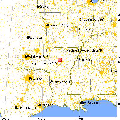 Bigelow, AR (72016) map from a distance