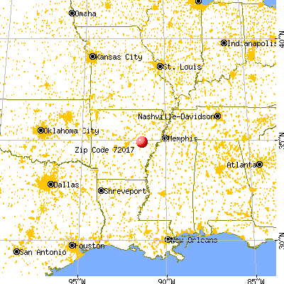 Fredonia (Biscoe), AR (72017) map from a distance