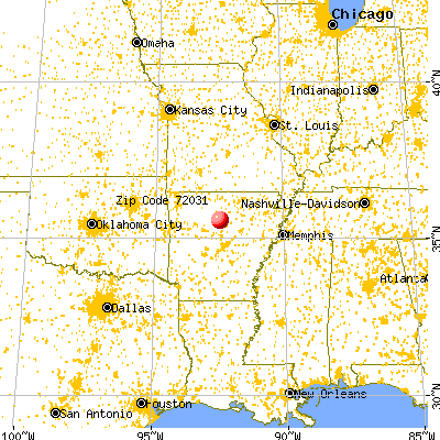 Clinton, AR (72031) map from a distance