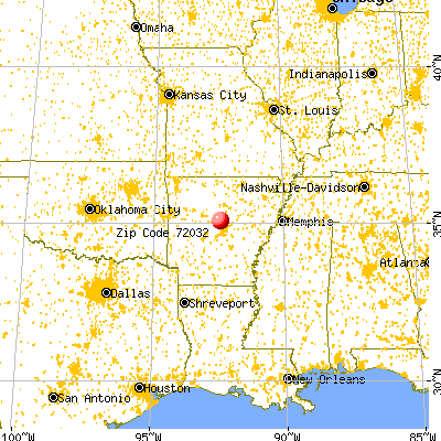Conway, AR (72032) map from a distance